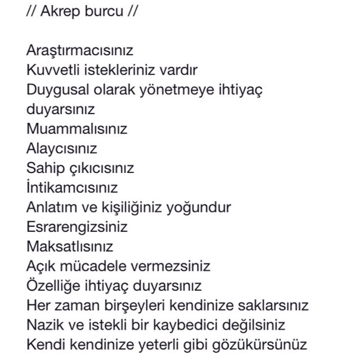 Akrep Burcunun Özellikleri