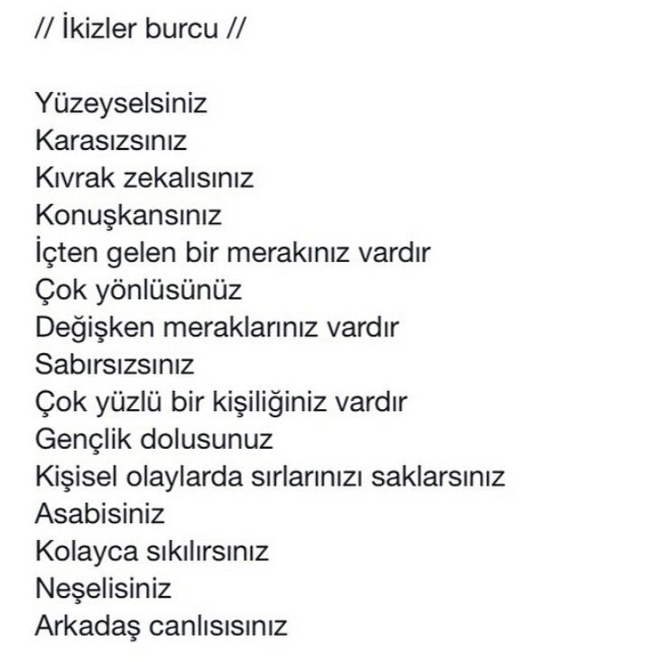 İkizler burcu özellikleri