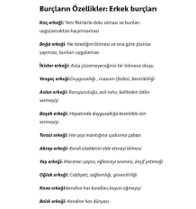 Burç Erkeklerinin Özellikleri