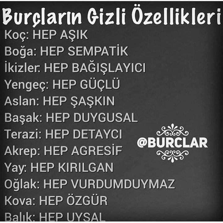 Burçların Gizli Özellikleri