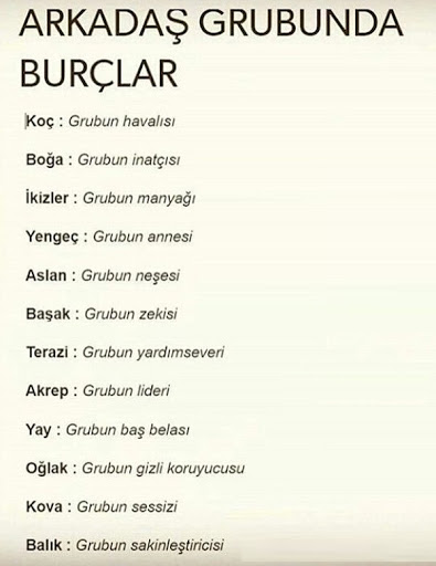 Burçların Karakter Özellikleri